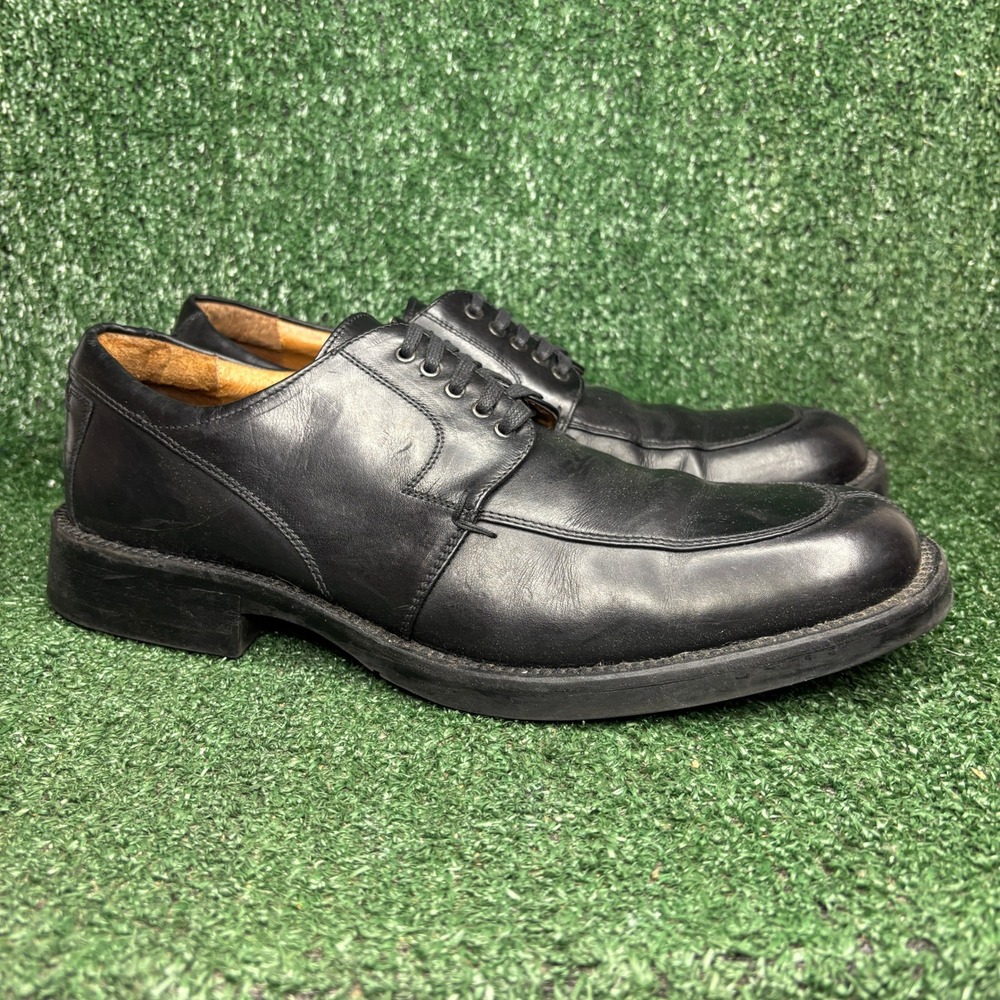 Johnston Murphy Apron Toe Lace Up Leather Oxford Dress Shoe Black Mens 11.5 M
